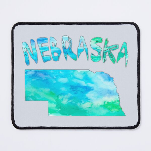 Item preview, Nebraska State Watercolor Map - Artistic Blue & Green Silhouette designed and sold by mashmosh.