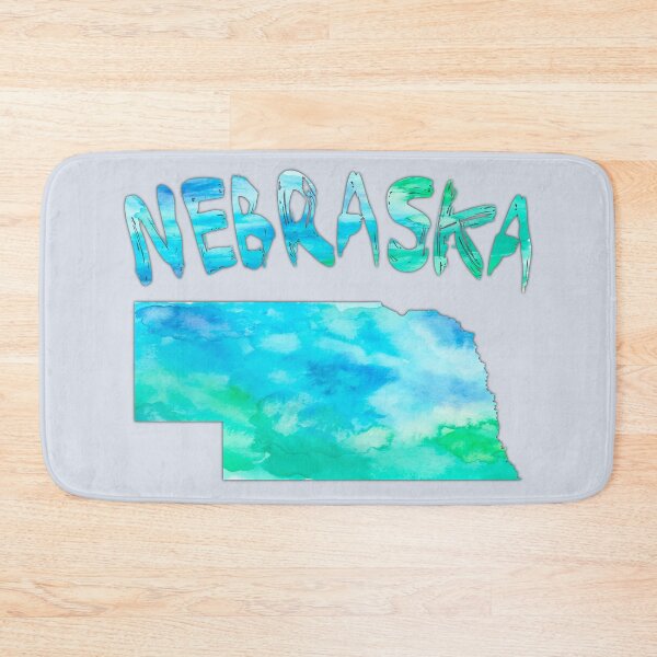 Item preview, Nebraska State Watercolor Map - Artistic Blue & Green Silhouette designed and sold by mashmosh.
