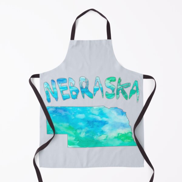 Item preview, Nebraska State Watercolor Map - Artistic Blue & Green Silhouette designed and sold by mashmosh.