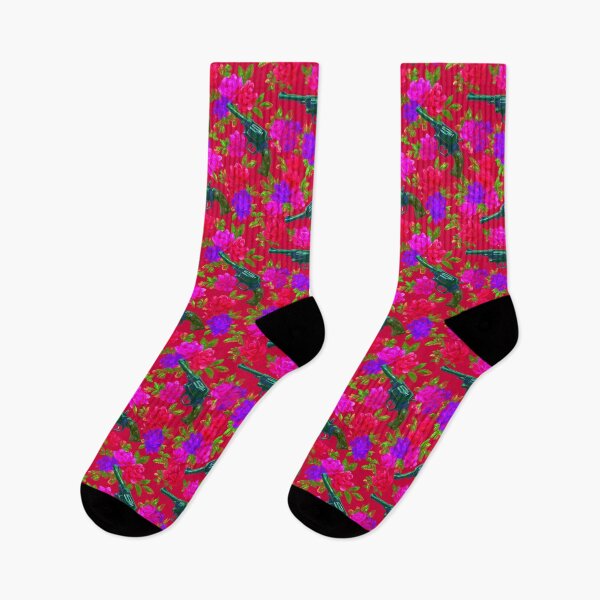Item preview, Neon Roses Floral Gun Pattern designed and sold by bubblegoth.