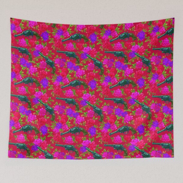 Item preview, Neon Roses Floral Gun Pattern designed and sold by bubblegoth.