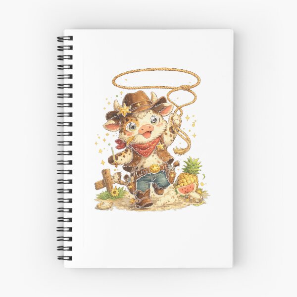Item preview, Cowboy Like Me – Adorable Kawaii Cow Western Illustration designed and sold by Paws-nd-Prints.