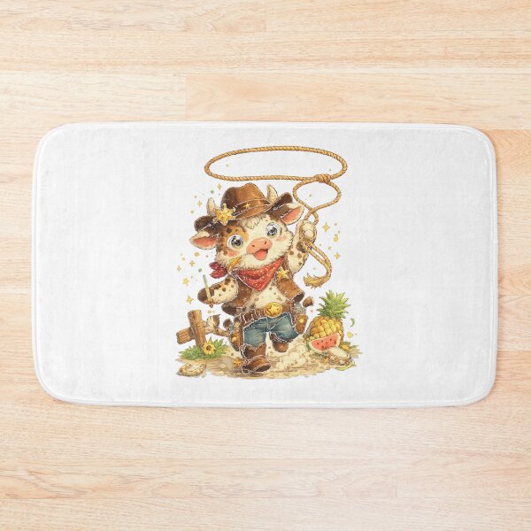 Item preview, Cowboy Like Me – Adorable Kawaii Cow Western Illustration designed and sold by Paws-nd-Prints.