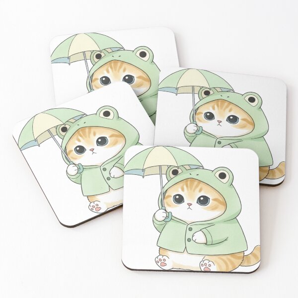 Item preview, Chubby Frog Raincoat Mofusand Kitty designed and sold by heypattistudio.