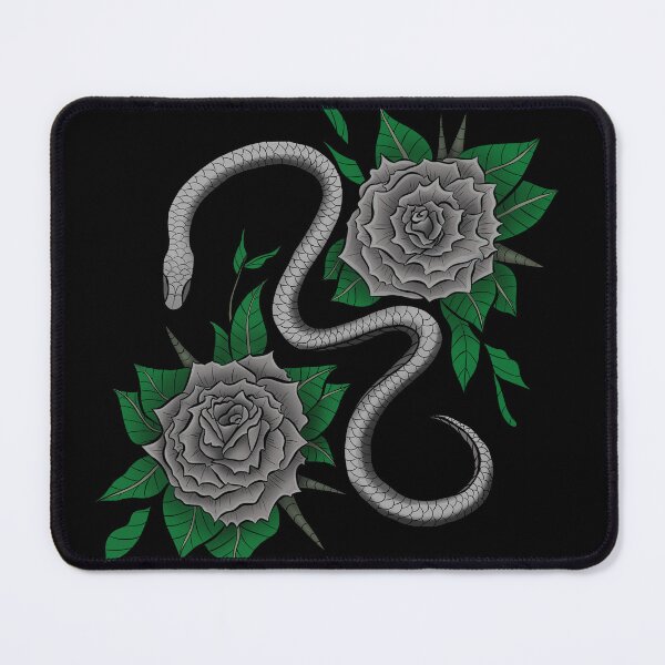 Item preview, Gray Snake and Roses Tattoo Design designed and sold by creativevandal.