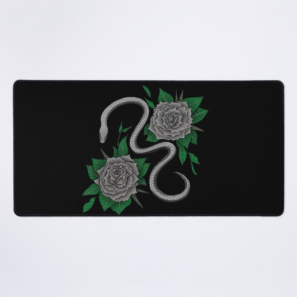 Item preview, Gray Snake and Roses Tattoo Design designed and sold by creativevandal.