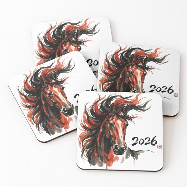 Item preview, 2026 Year of the Fire Horse - Dynamic Ink Wash Art V.6 designed and sold by xMErCUrY03x.