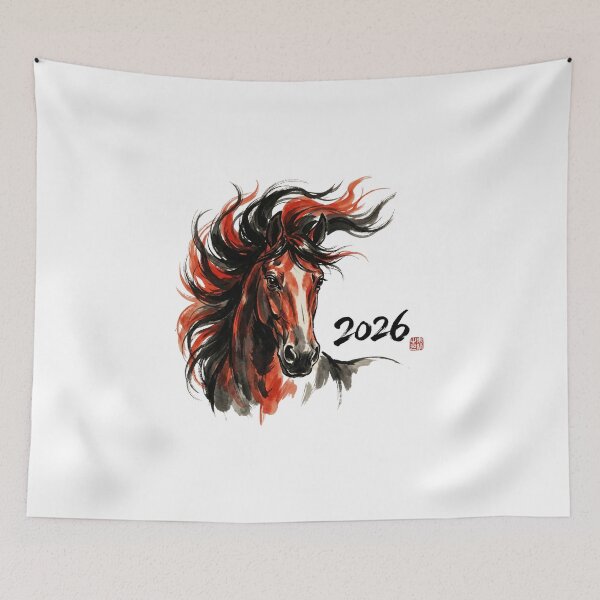 Item preview, 2026 Year of the Fire Horse - Dynamic Ink Wash Art V.6 designed and sold by xMErCUrY03x.