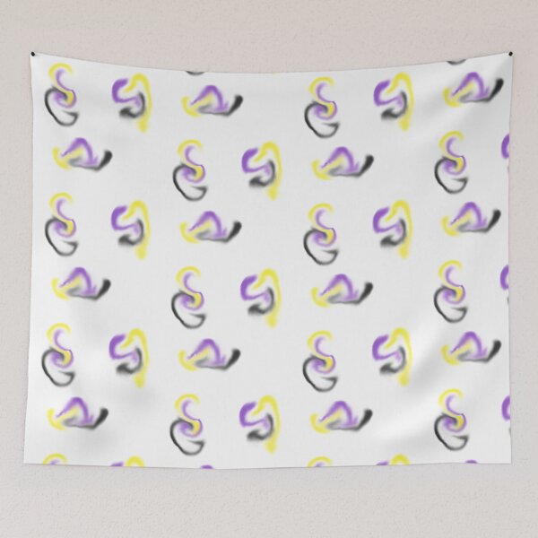 Item preview, yellow, purple, black and white swirl designed and sold by Kawaiicinnamon.