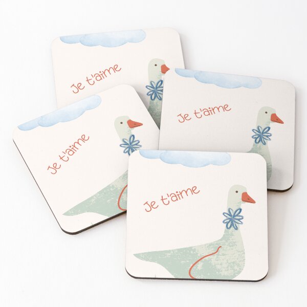 Item preview, Cute Goose Nursery Poster – “Je t’aime” Kids Wall Art | Soft Animal Illustration designed and sold by kopcollage.