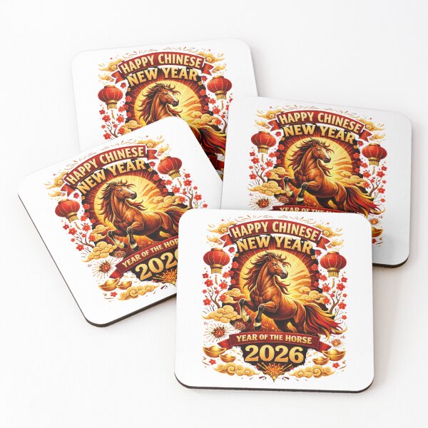 Item preview, Happy Chinese New year of the Horse 2026 designed and sold by PluffyPanda.