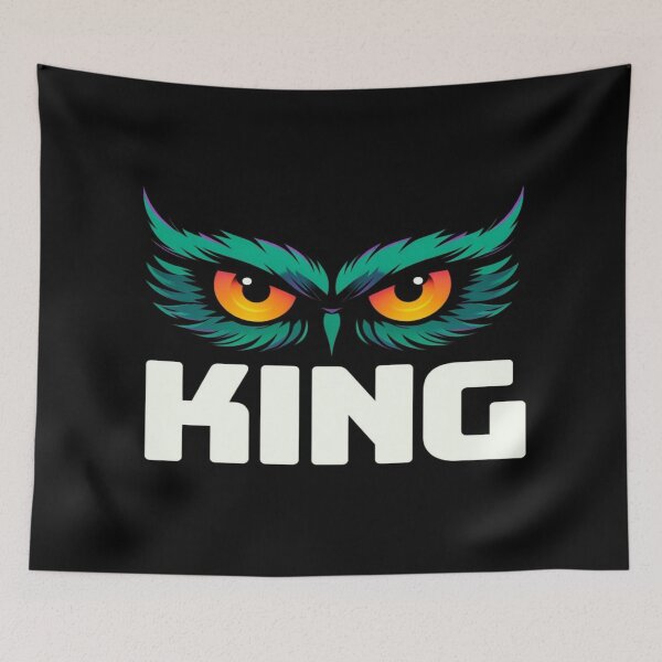 Item preview, Vibrant Owl KING Design – Bold Eyes, Tribal Feathers, Powerful Animal Art for Apparel & Wall Decor designed and sold by Bright Nest Studio.