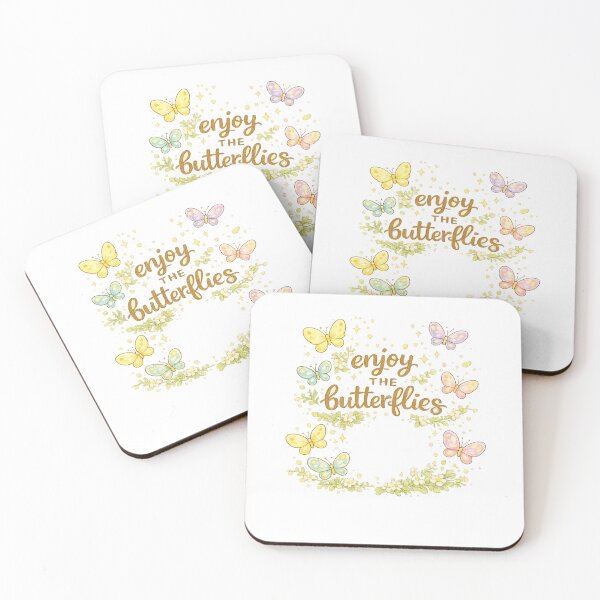 Item preview, Enjoy the Butterflies – Cute Kawaii Butterflies with Floral Theme designed and sold by Paws-nd-Prints.