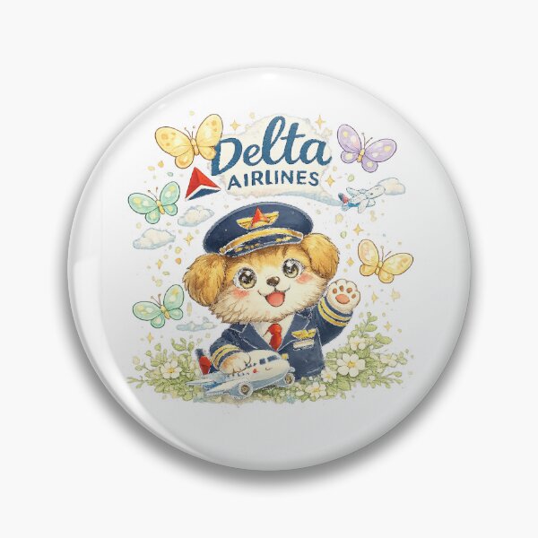 Item preview, Delta Airlines Dog – Cute Kawaii Pilot Puppy Art designed and sold by Paws-nd-Prints.