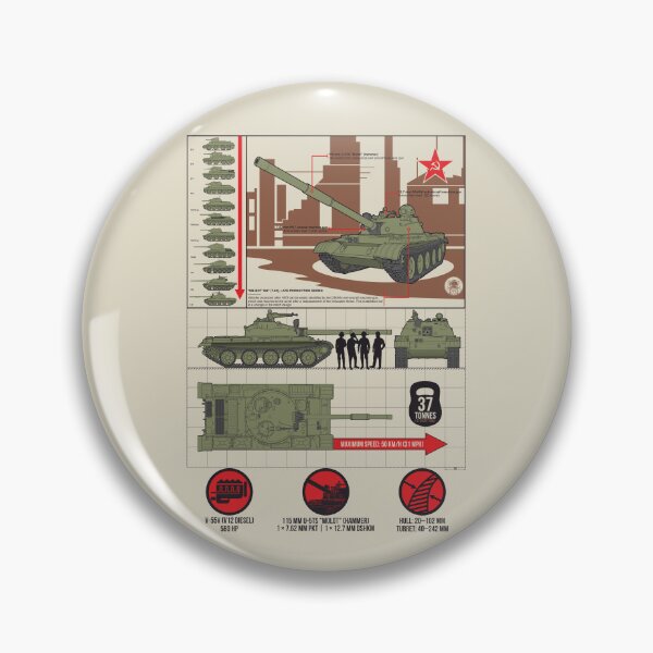 Item preview, Detailed infographic with a study of the Soviet T-62 tank. Dark brick version designed and sold by FAawRay.