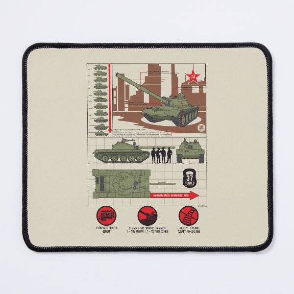 Item preview, Detailed infographic with a study of the Soviet T-62 tank. Dark brick version designed and sold by FAawRay.