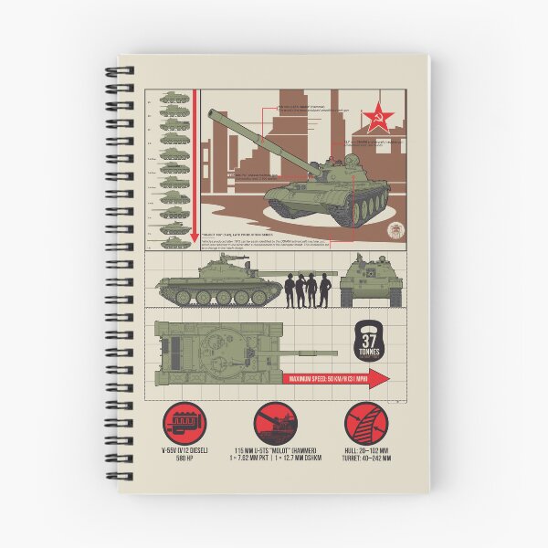Item preview, Detailed infographic with a study of the Soviet T-62 tank. Dark brick version designed and sold by FAawRay.