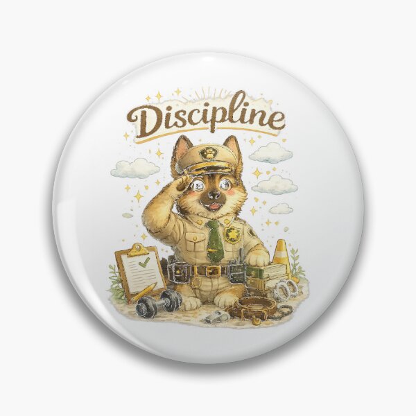 Item preview, Discipline – Kawaii German Shepherd with Motivational Focus Theme designed and sold by Paws-nd-Prints.