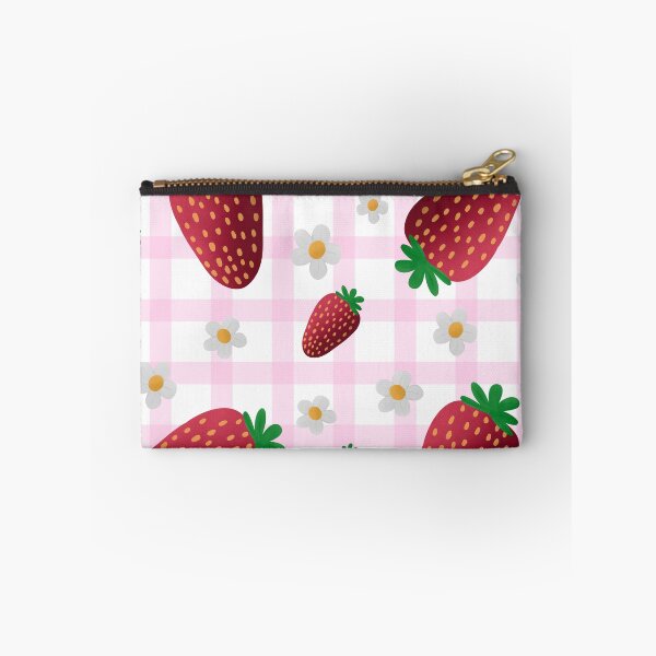 Item preview, Strawberry Gingham Pattern – Pink Cottagecore Summer Fruit Design designed and sold by SarahsDigiArt.