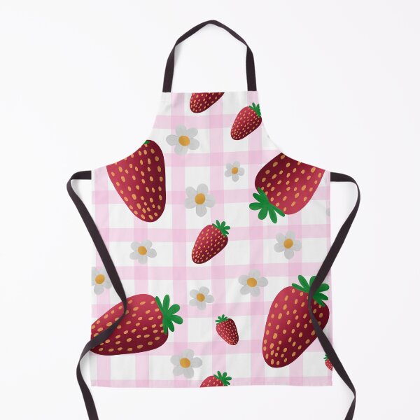 Item preview, Strawberry Gingham Pattern – Pink Cottagecore Summer Fruit Design designed and sold by SarahsDigiArt.