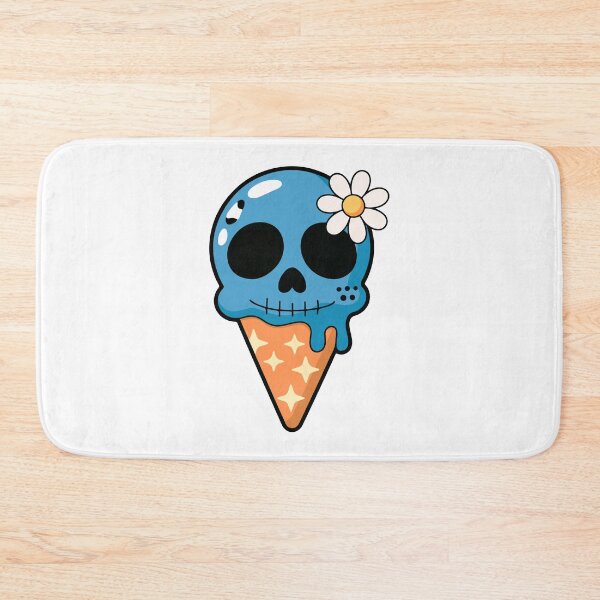 Item preview, Cute Melting Skull Ice Cream with Daisy – Kawaii Spooky Art designed and sold by Horrify.