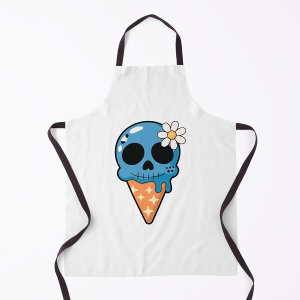 Item preview, Cute Melting Skull Ice Cream with Daisy – Kawaii Spooky Art designed and sold by Horrify.