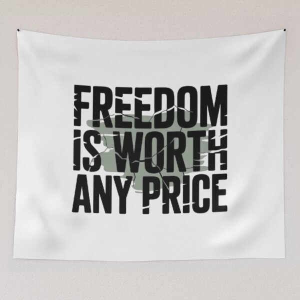 Item preview, Freedom Is Worth Any Price – Anime Inspired Typography Design designed and sold by Marouf-Store.