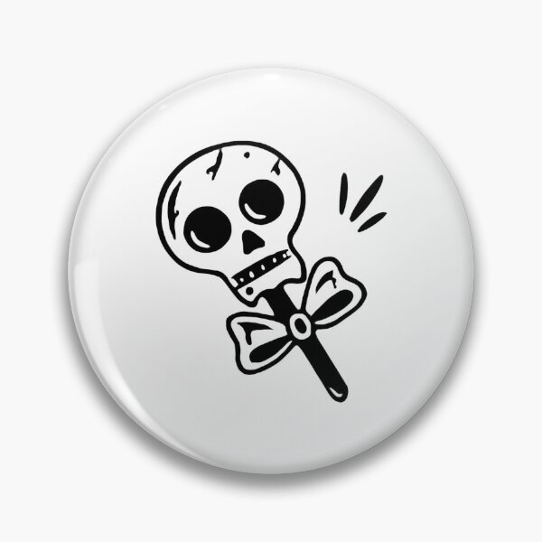 Item preview, Cute Skull Lollipop Outline – Minimal Spooky Line Art designed and sold by Horrify.