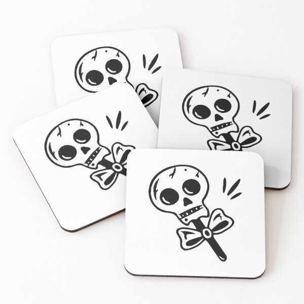 Item preview, Cute Skull Lollipop Outline – Minimal Spooky Line Art designed and sold by Horrify.