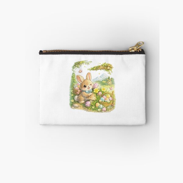 Item preview, Easter – Adorable Kawaii Bunny Egg Hunt Illustration designed and sold by Paws-nd-Prints.