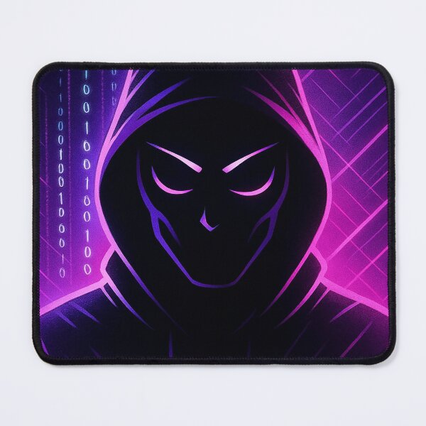 Item preview, Neon Hacker Figure – Cyberpunk Hooded Cyber Art designed and sold by Articooler.