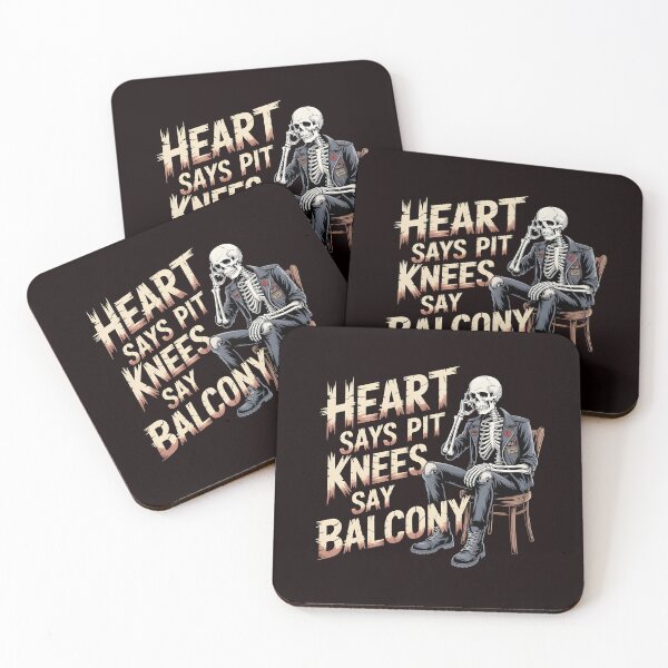 Item preview, Heart Says Pit Knees Say Balcony – Funny Rock Music Fan Statement designed and sold by Redgiant87x.