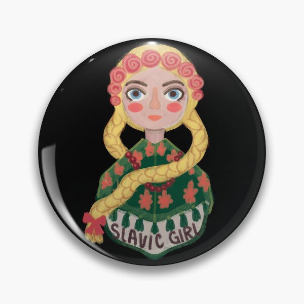 Item preview, Slavic girl, folkloric crayon drawing with inscription designed and sold by Dormitria.