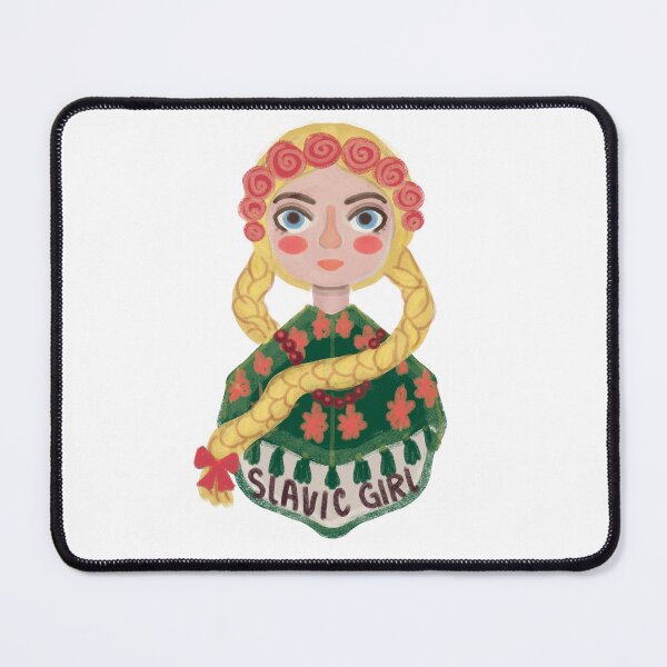 Item preview, Slavic girl, folkloric crayon drawing with inscription designed and sold by Dormitria.