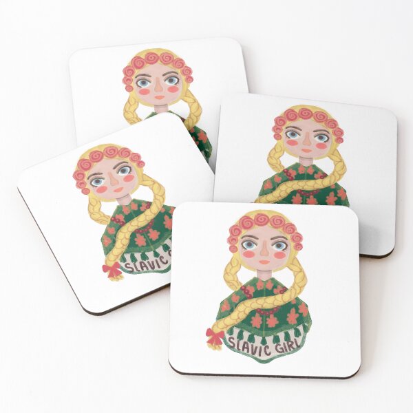 Item preview, Slavic girl, folkloric crayon drawing with inscription designed and sold by Dormitria.