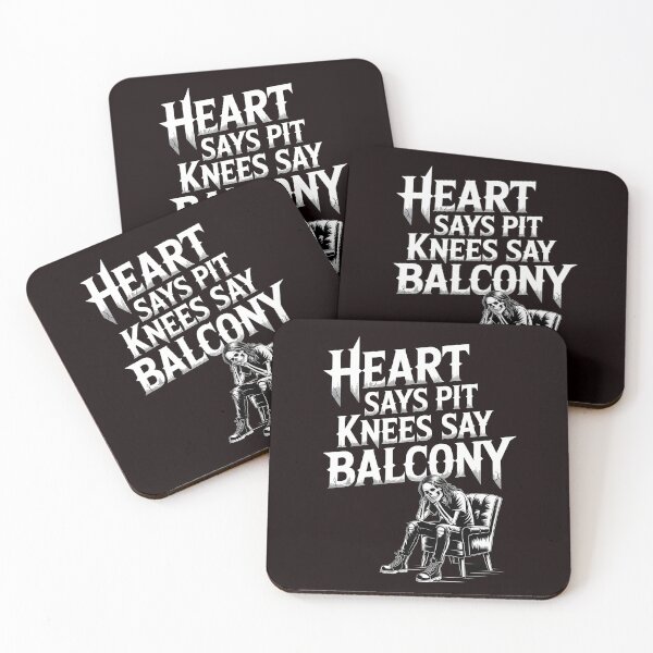 Item preview, Heart Says Pit Knees Say Balcony – Rock Music Concert Humor Design designed and sold by Redgiant87x.