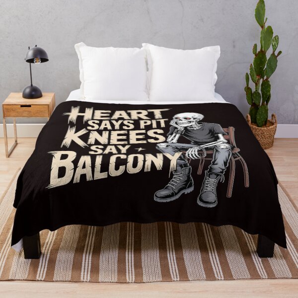 Item preview, Heart Says Pit Knees Say Balcony – Funny Metal and Rock Concert Quote designed and sold by Redgiant87x.