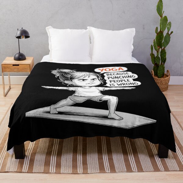 Item preview, Yoga Because Punching People Is Wrong Yoga Girls Yoga Lovers designed and sold by MarkLeedsArt.