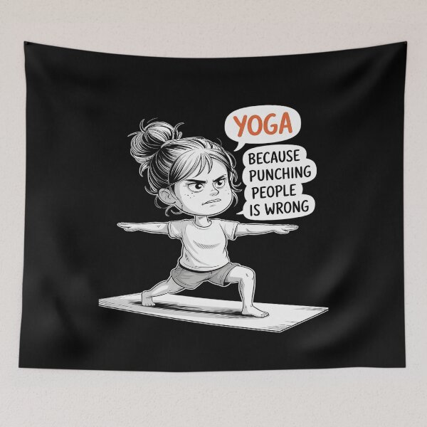 Item preview, Yoga Because Punching People Is Wrong Yoga Girls Yoga Lovers  designed and sold by MarkLeedsArt.