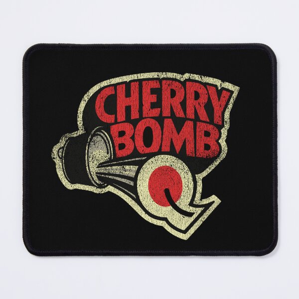 Item preview, Vintage 1970s Cherry Bomb performance exhausts - aged, worn print designed and sold by retropetrol.