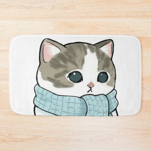 Item preview, Chubby Checkered Scarf Mofusand Kitty designed and sold by heypattistudio.