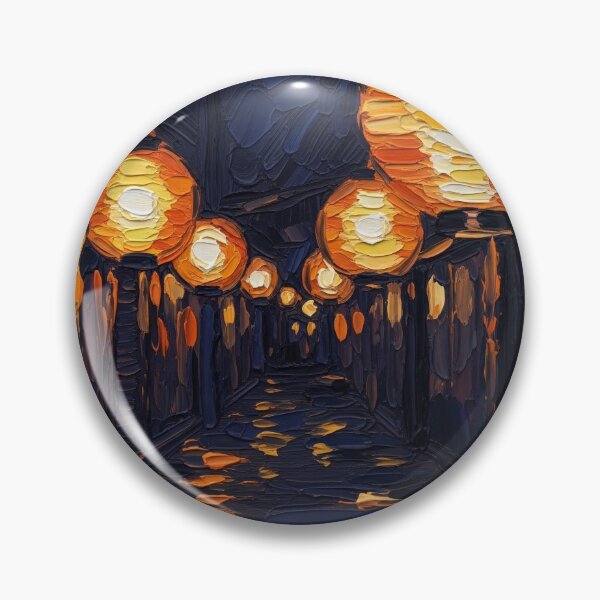 Item preview, Impasto-Style Digital Art: Lantern Glow in Kyoto Night designed and sold by EEpression.