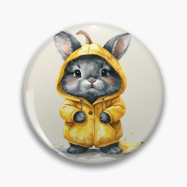 Item preview, Grey dwarf rabbit in a banana costume designed and sold by LiskoDesign.