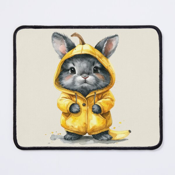 Item preview, Grey dwarf rabbit in a banana costume designed and sold by LiskoDesign.