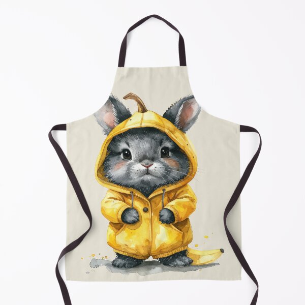 Item preview, Grey dwarf rabbit in a banana costume designed and sold by LiskoDesign.