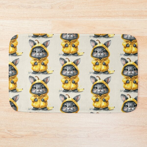 Item preview, Grey dwarf rabbit in a banana costume designed and sold by LiskoDesign.