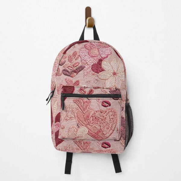 Item preview, Romantic Embroidered Hearts & Floral Pattern in Blush Pink designed and sold by HEFEEL.