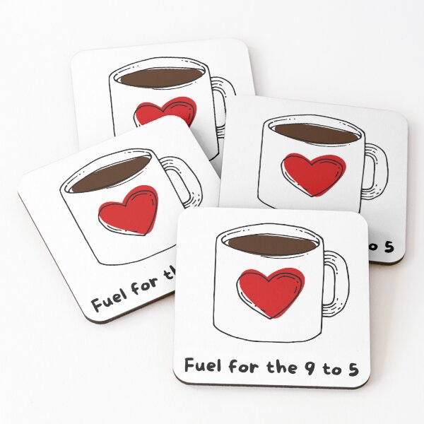 Item preview, Fuel for the 9 to 5 T-Shirt | Cute Heart Coffee Mug Office Humor Gift designed and sold by BeanNTee.