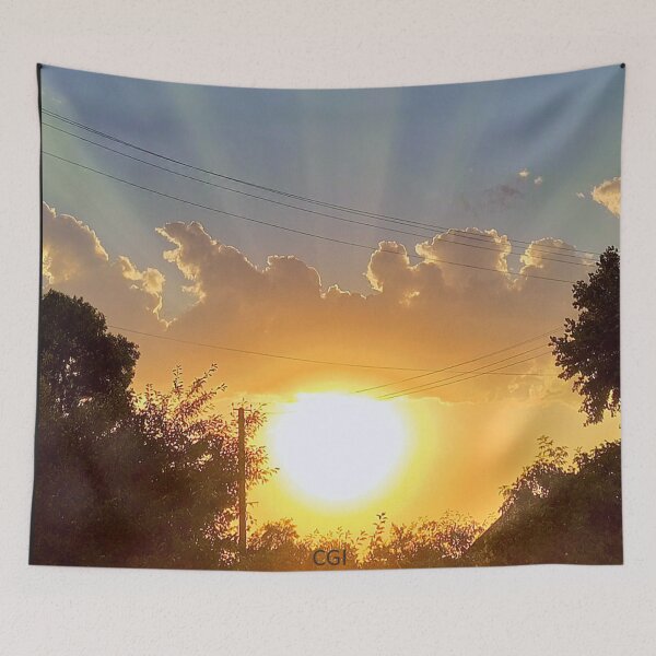 Item preview, Sunrise Rays Through Clouds – Serene Nature Photography designed and sold by Creative Inspire Store.