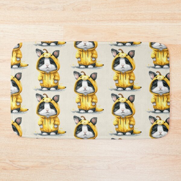Item preview, Black and white dwarf rabbit in a banana costume designed and sold by LiskoDesign.